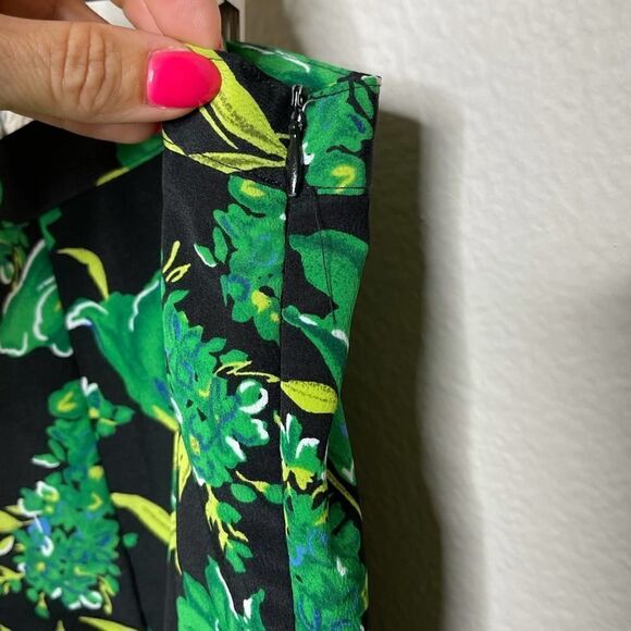 Sag Harbor Black Green Floral Skirt 14P - Picture 5 of 6